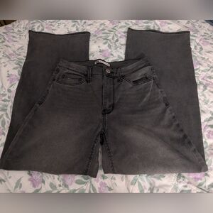 SO Size 5 High Rise Wide Leg Baggy Black Wash Smooth Denim Jeans